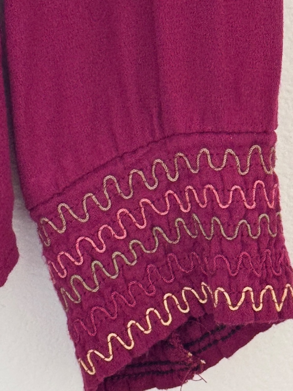 UMGEE Maroon Boho Off-Shoulders Boho Gypsy Embroidered Top / Women's Medium - Picture 9 of 13